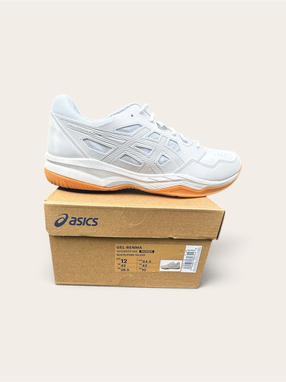 ASICS Women's White Athletic Sneaker with Orange Outsole